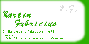 martin fabricius business card